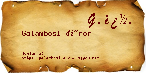 Galambosi Áron névjegykártya