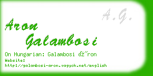 aron galambosi business card